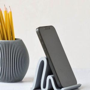 3d Printed Modern Phone Stand, Wavy Design