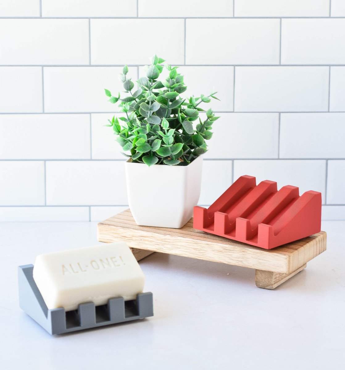 Modern Angled Draining Soap Dish, 3D Printed Eco-Friendly Bathroom Accessory - Image 5