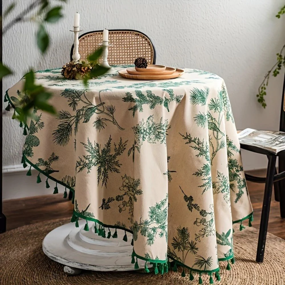 Pine Cone Print Round Tablecloth - Image 4