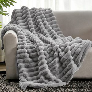 Plush Stripped Warm Blanket