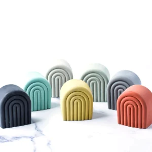 Concrete Arch Bookends Set